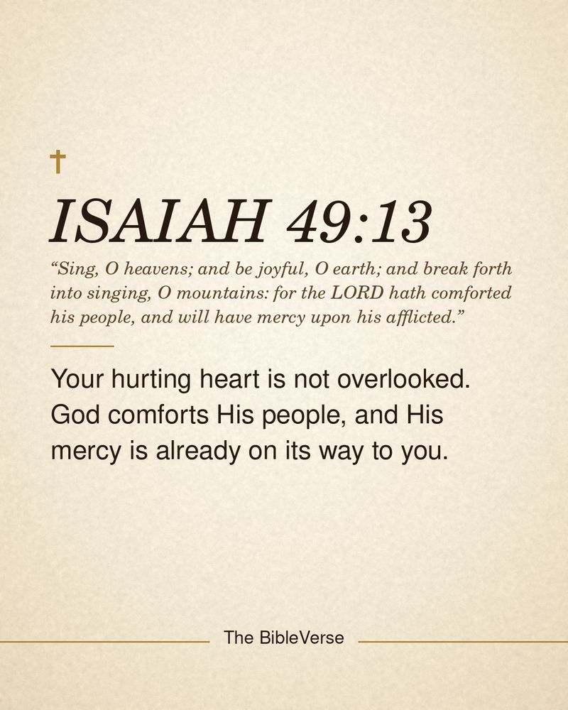 Isaiah 49:13 parchment verse card