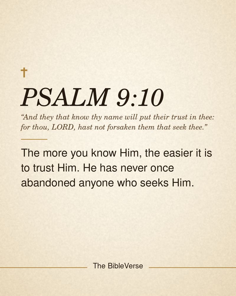 Psalm 9:10 parchment verse card